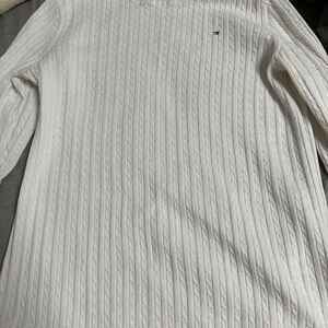 Tommy Hilfiger White Cable Knit Sweater